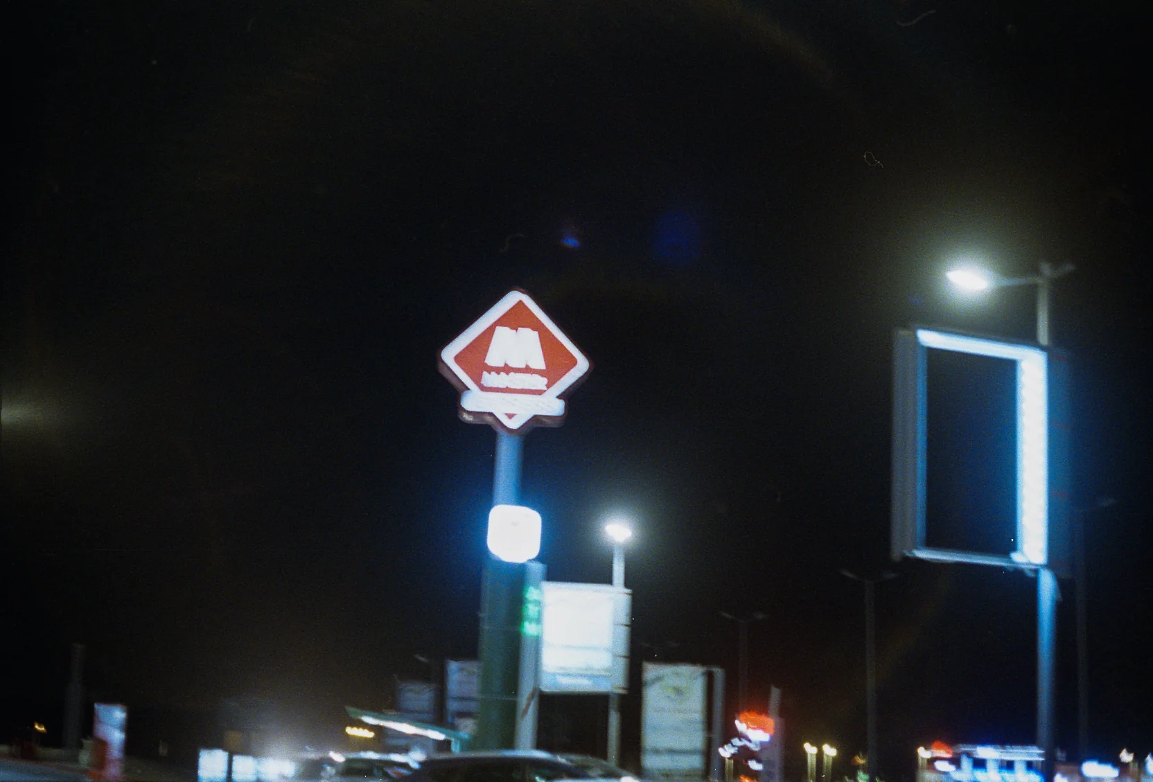 Roadside Signs at Night