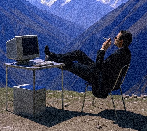 men sitting in front of their laptop computer