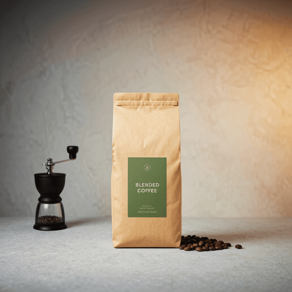 product photography of a box of blended coffee