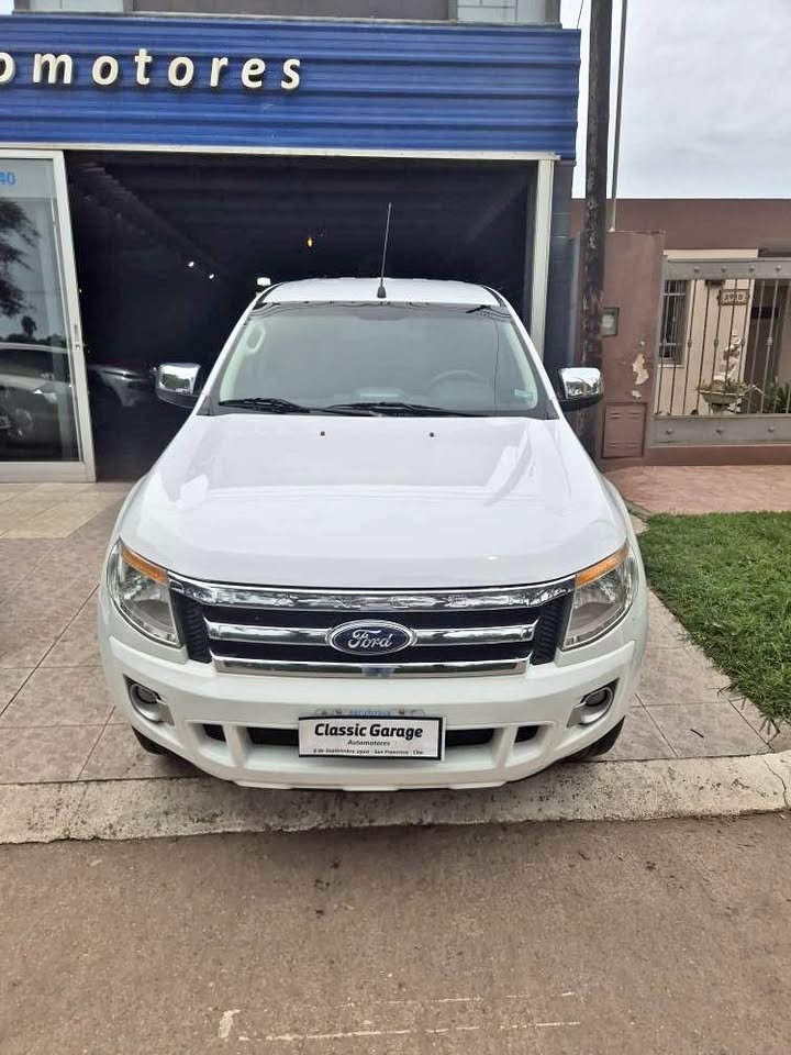 front view of blue car