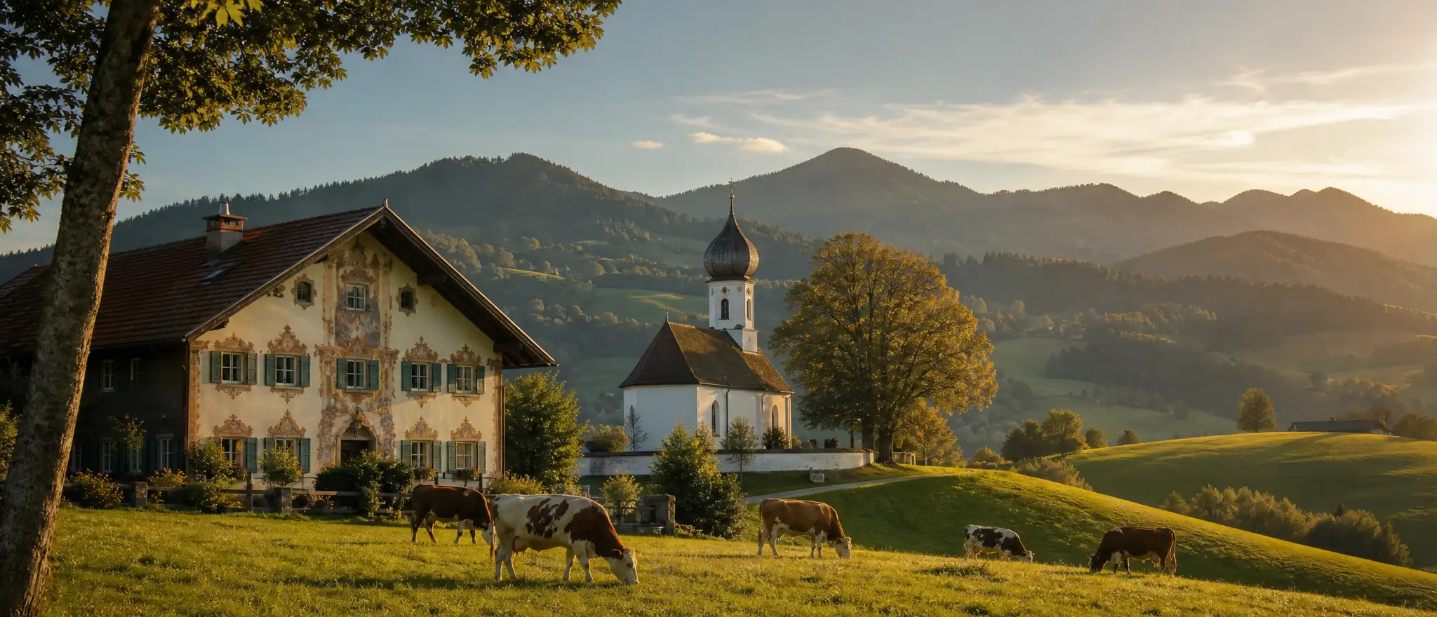 Münchner Speckgürtel mit Alpenpanorama, Symbolbild für Premium-Pflegemarkt Landkreis München