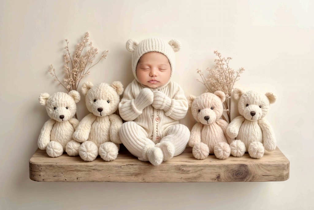 Expecting mom getting ready for maternity photoshoot — choosing dresses and preparing in Bloom N’ Baby Studio.