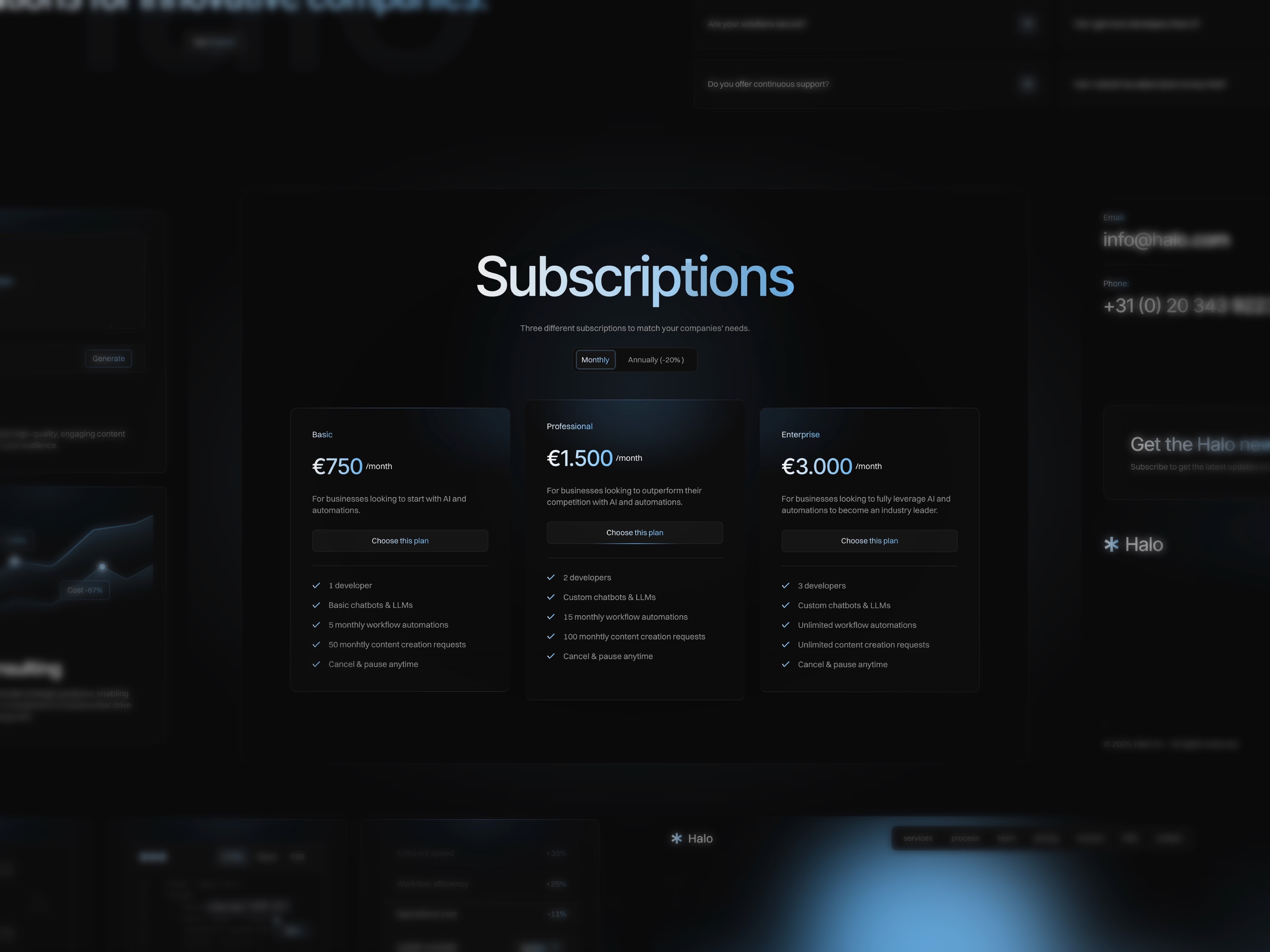 Halo Framer Template Desktop Mockup