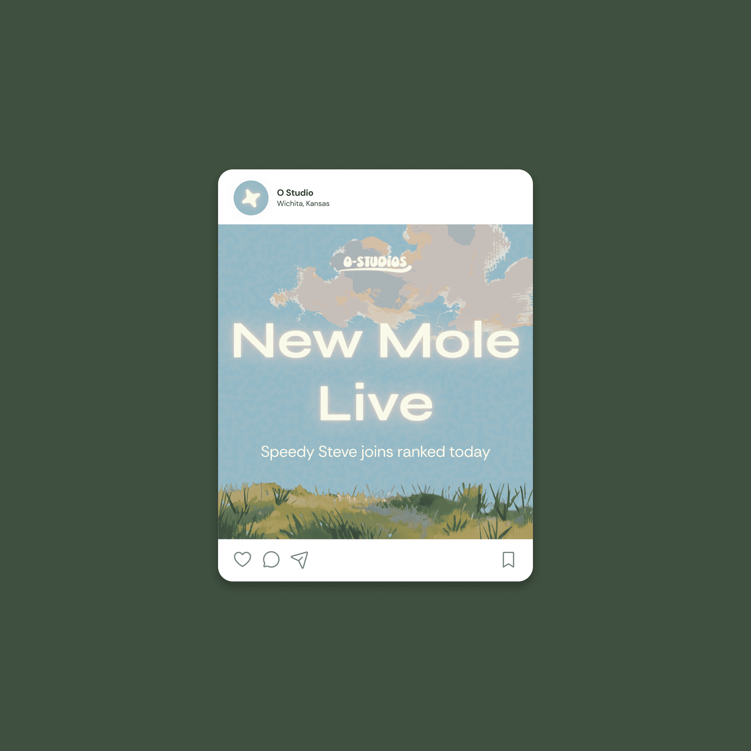 Instagram post for O Studios, New Mole Live announcement