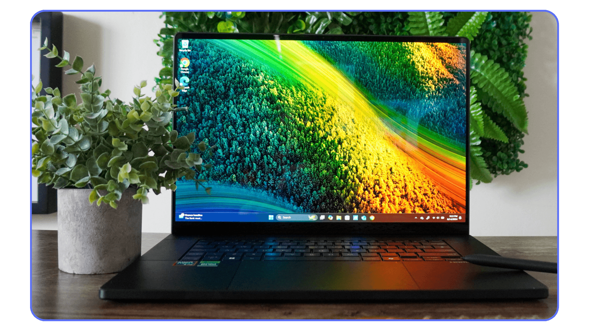 ASUS ProArt laptop displaying a color-rich screen suited for digital art