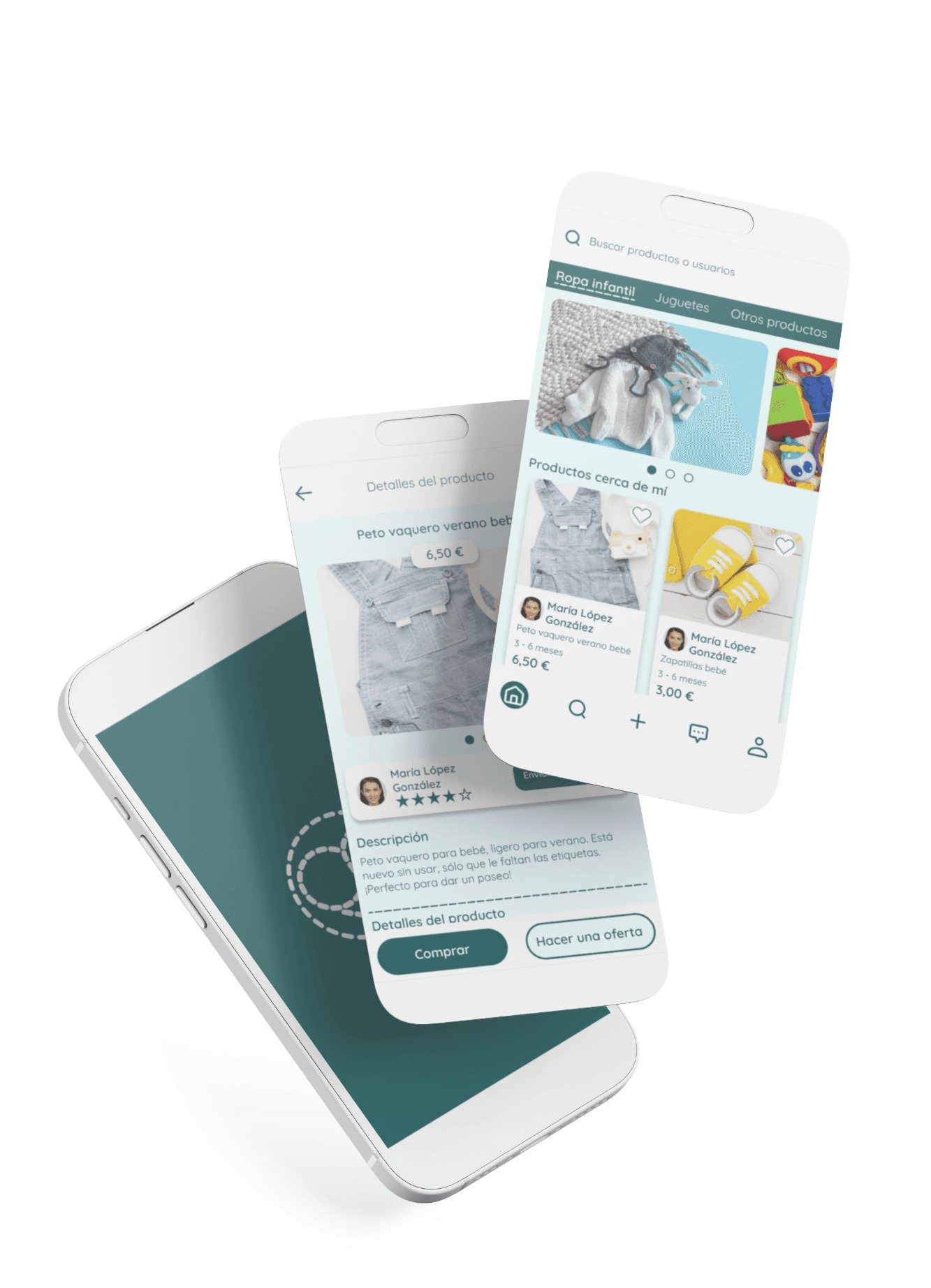 Mobile views presenting sales page and item details page view