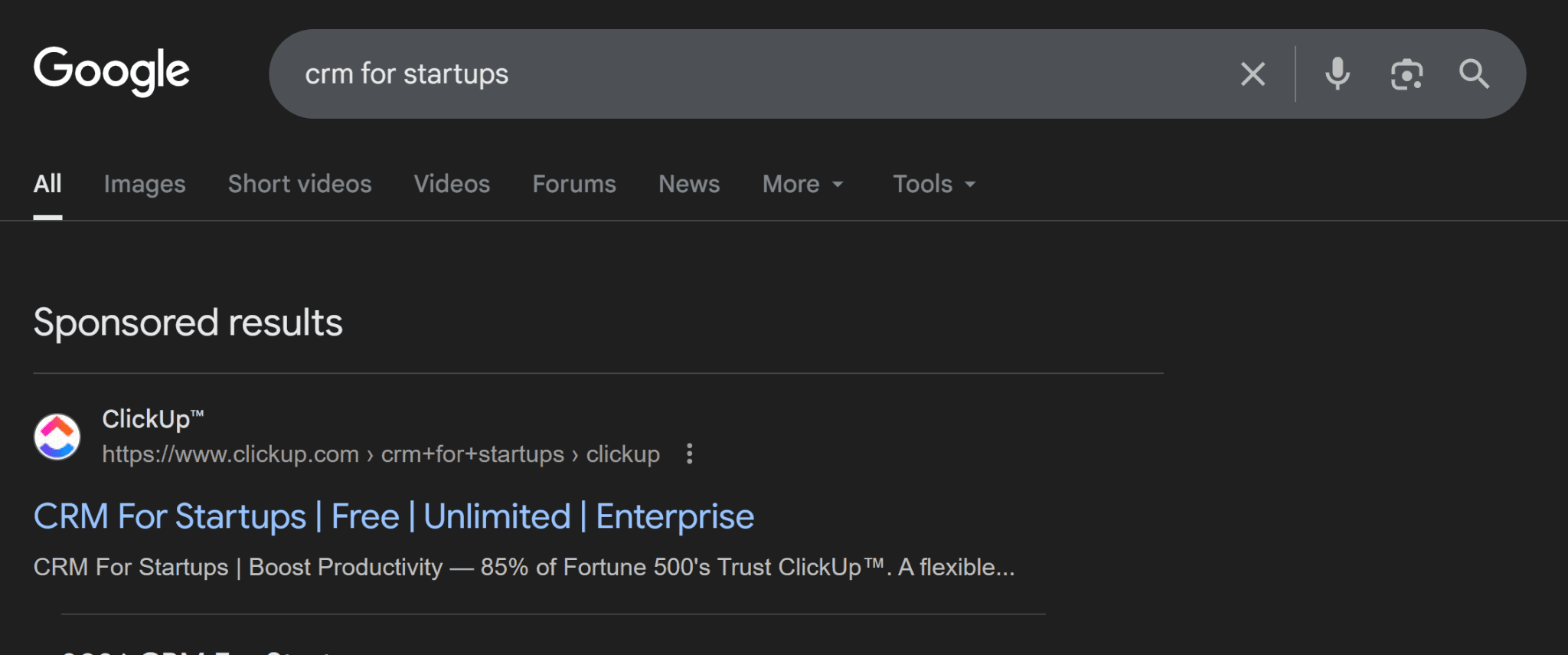 Search for high intent keywords