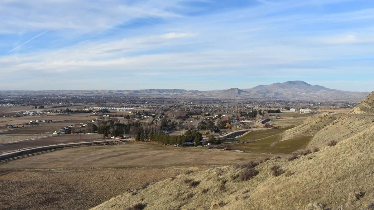 View over the Emmett Valley from the nearby hills