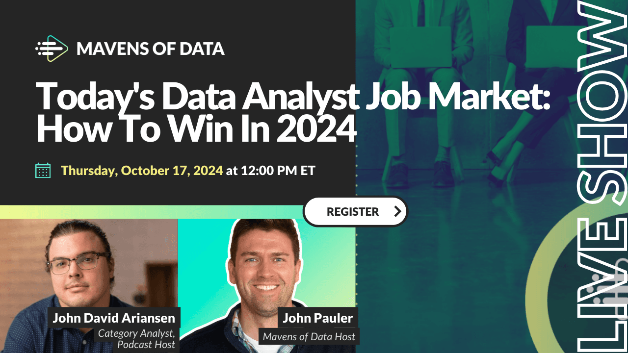 Mavens of Data show with John David Ariansen on October 17th