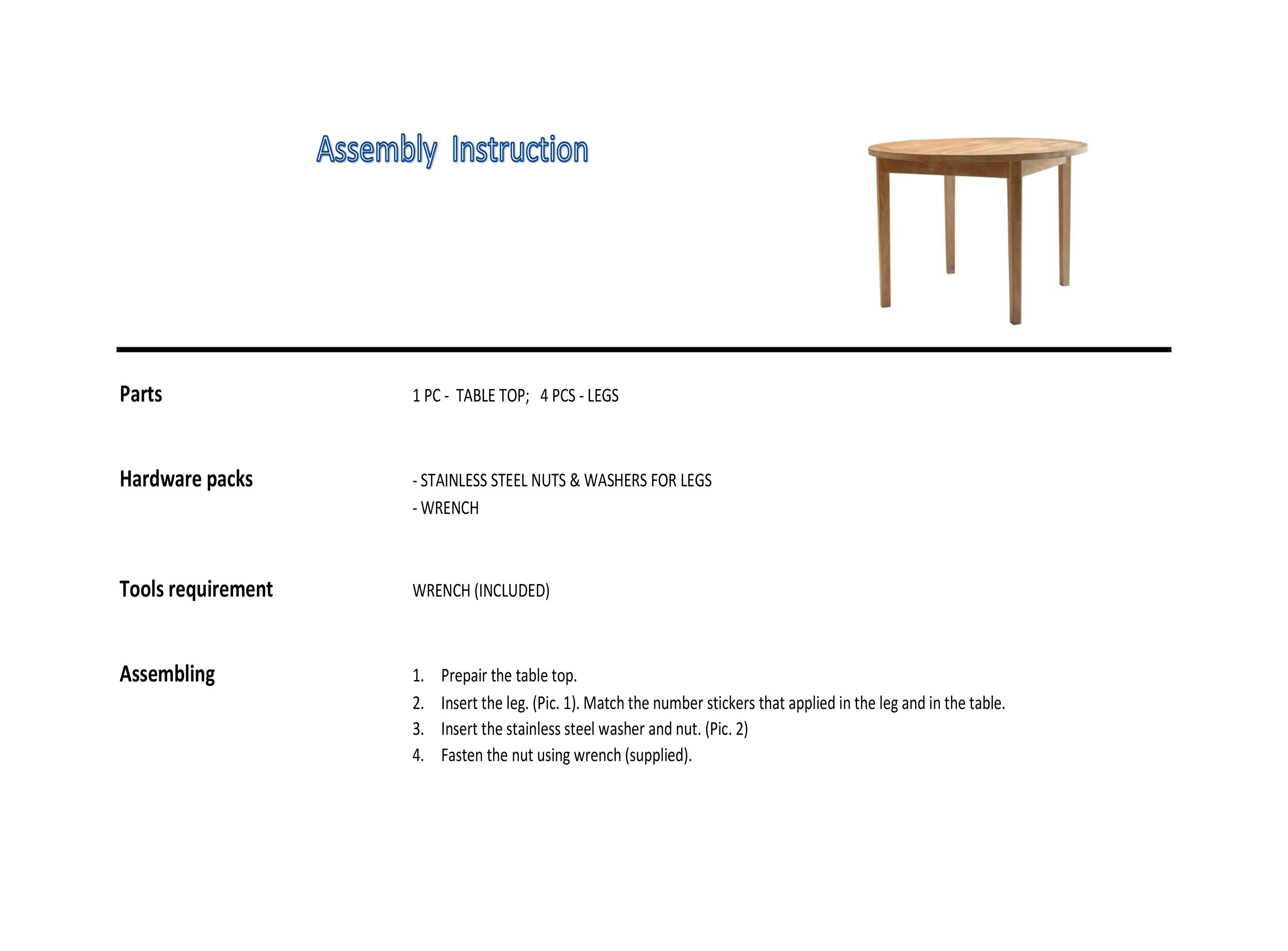 assembly instruction