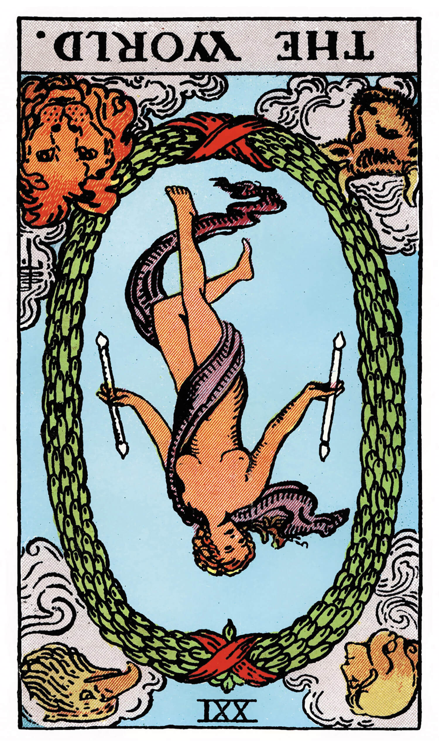 Image of The World reversed tarot card