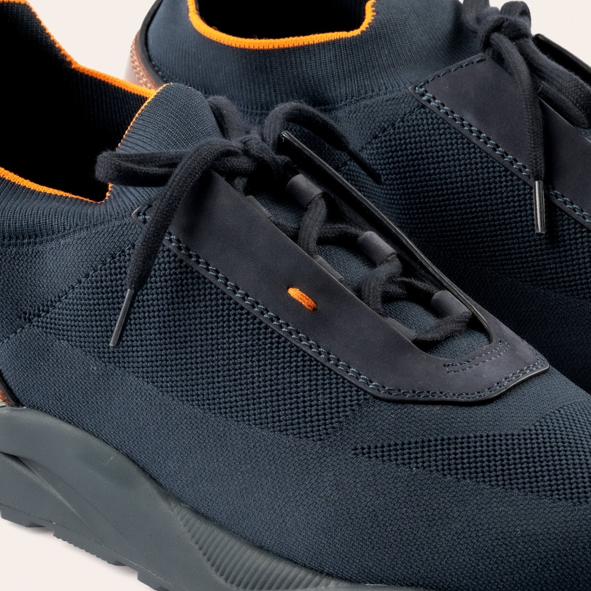 Men's navy stretch knit sneaker - Mandelli UK