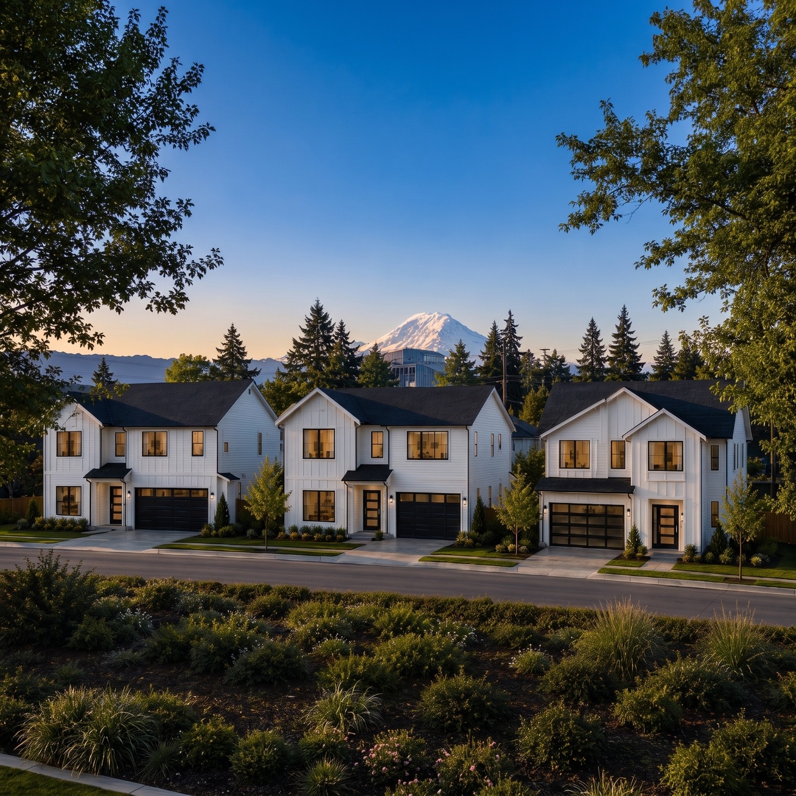 Edenridge Residences, row of homes with mountain views