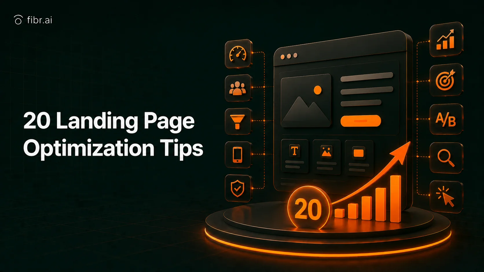 Modern landing page optimization concept showing A/B testing, conversion analytics, CTA improvements, mobile responsiveness, and user experience enhancements for marketers.