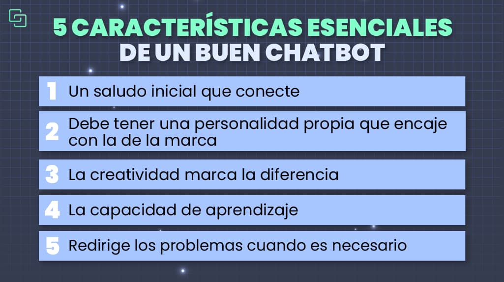 5 caracteristicas escenciales de un buen chatbot