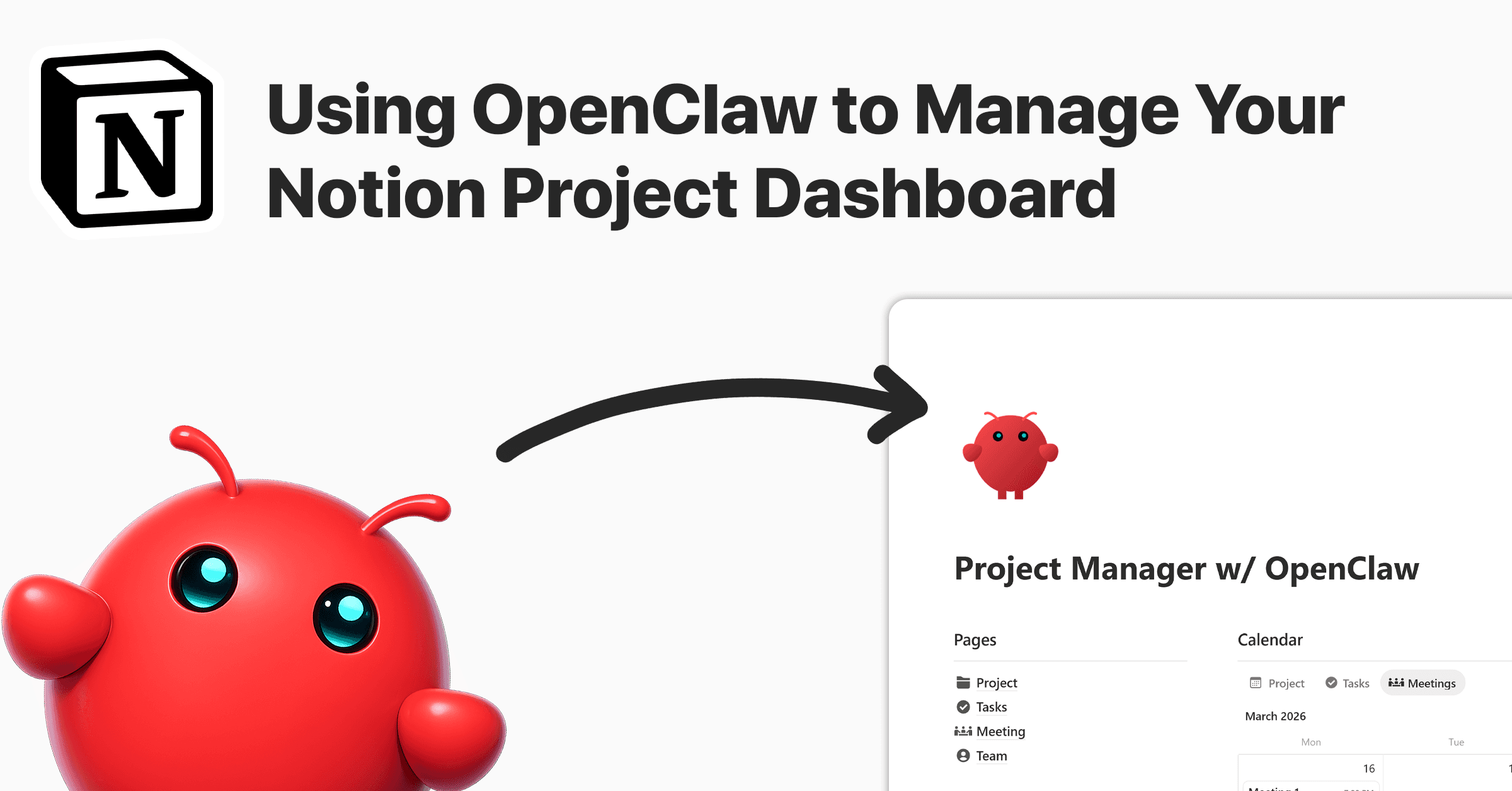 Featured Image of "Using OpenClaw to Manage Your Notion Project Dashboard”