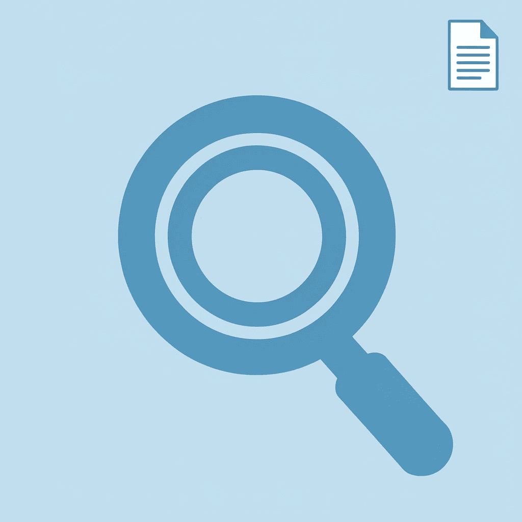 Magnifying glass highlighting the statistic that 90% of search time is wasted on poorly organized documents