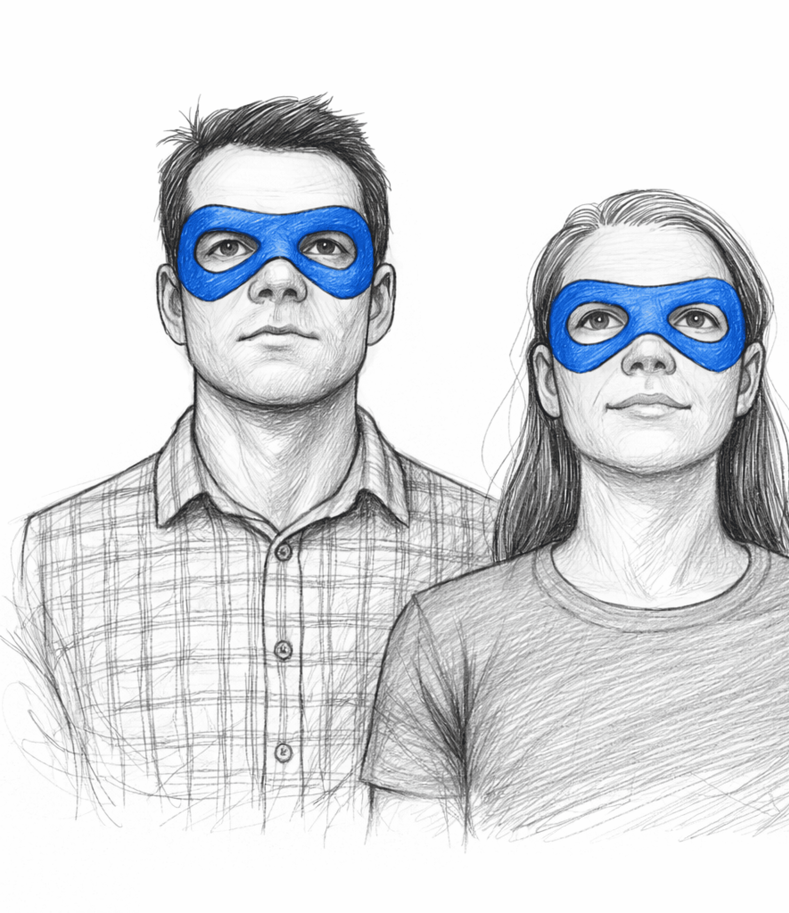 Playful superhero illustration representing the talented team at BLP.