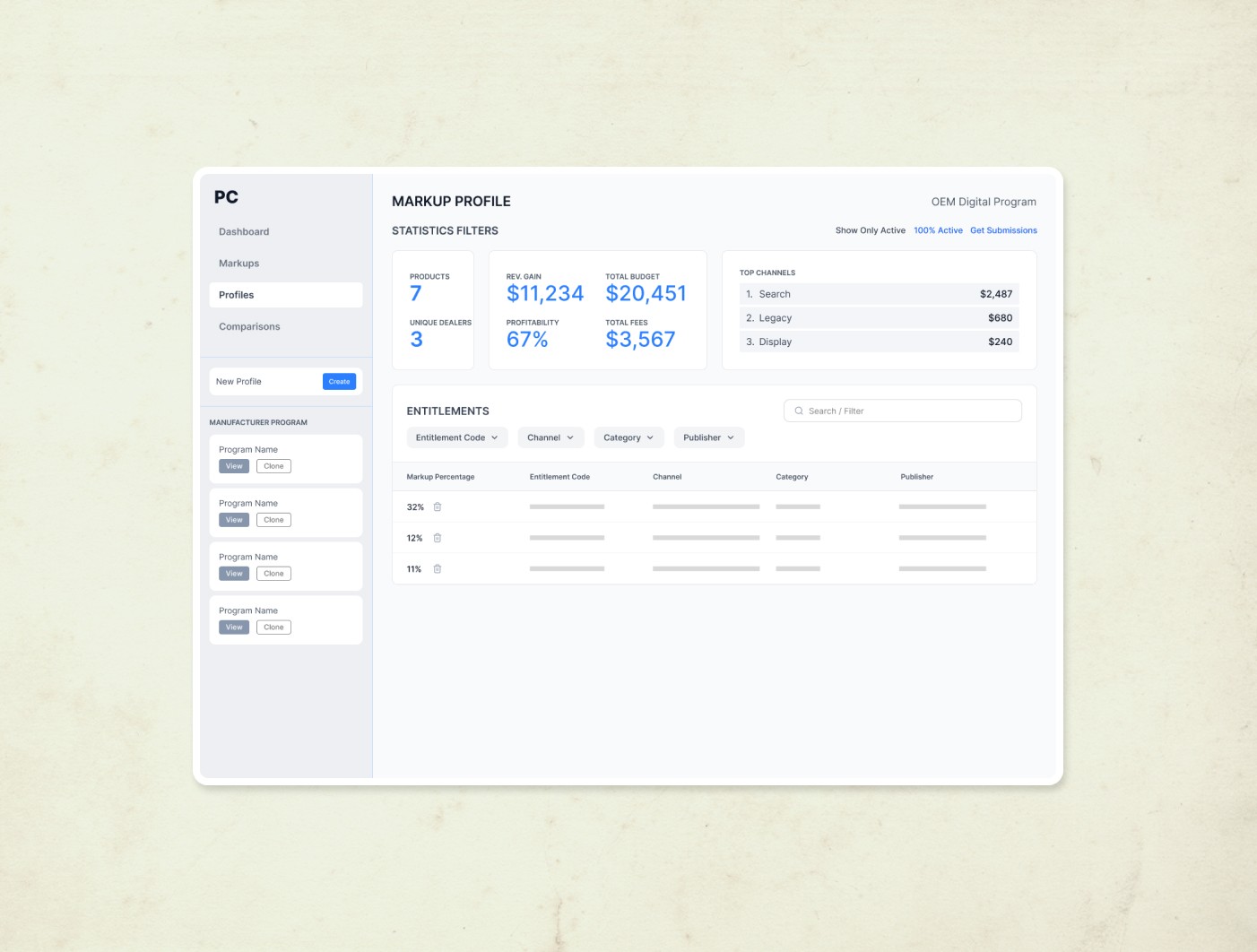 PC Markup Wireframe