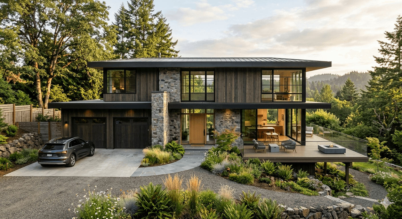 Terracotta stucco space with intersecting arches and warm sunlight creating geometric shadows.