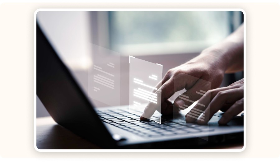 Person using a laptop