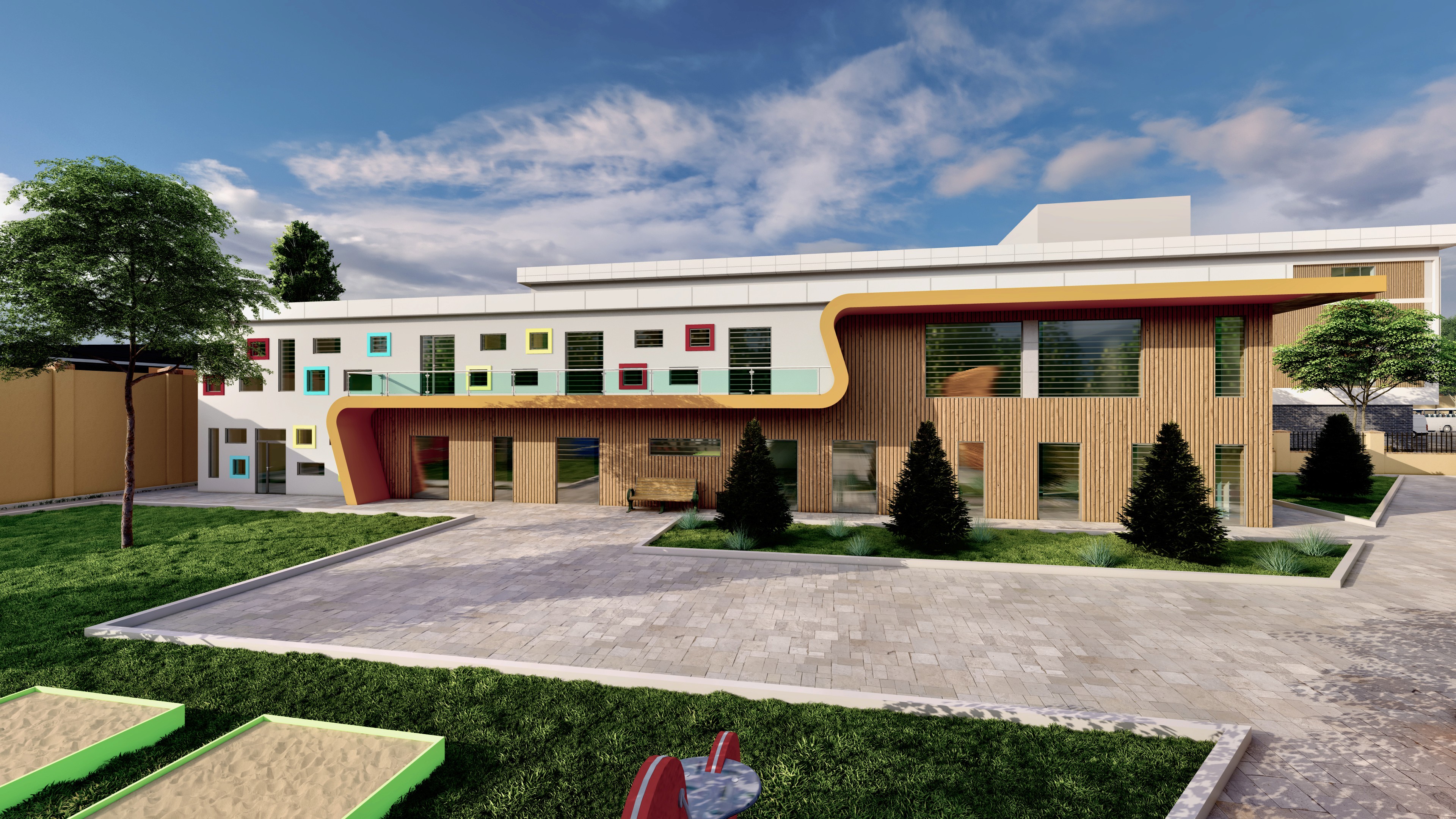 Архитектурный рендер текстильного производственного комплекса Газалкент