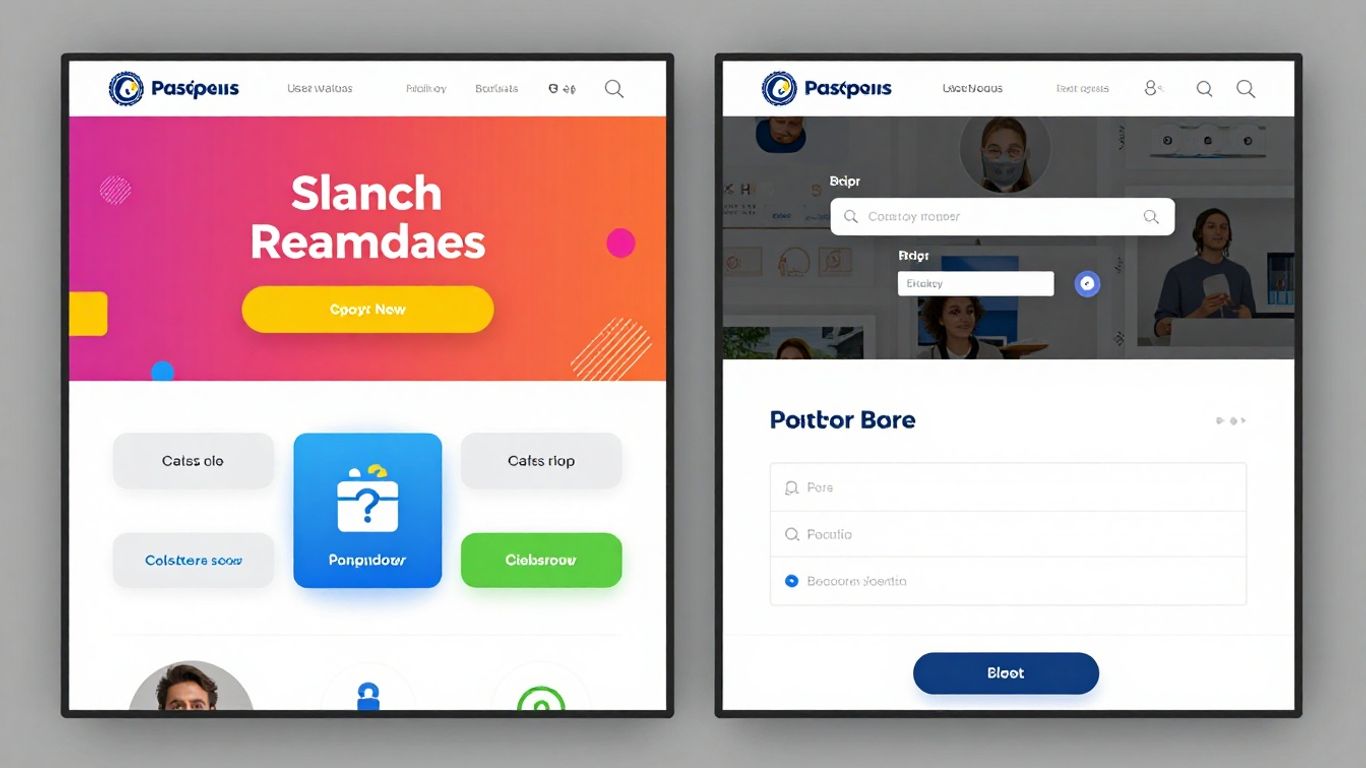 Website conversion optimization before and after comparison.
