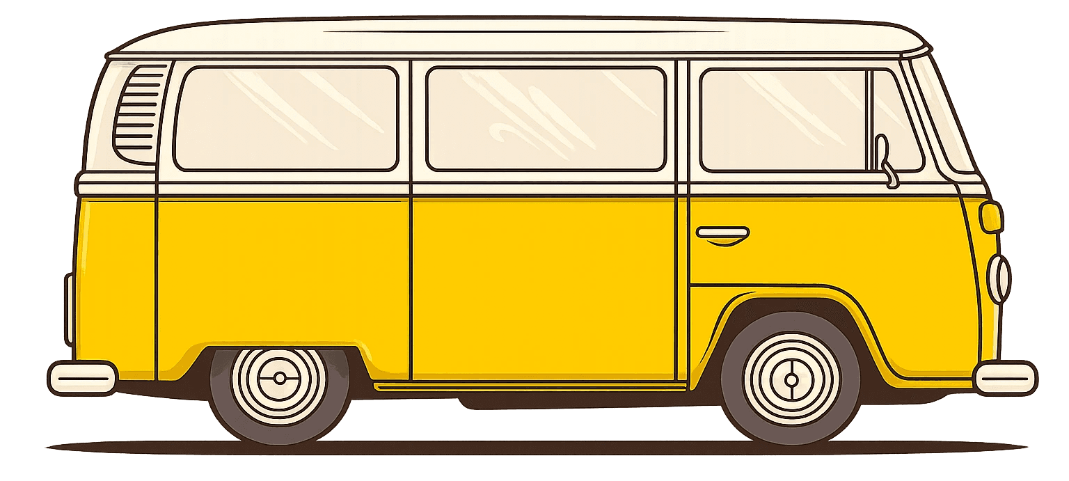 van in red color
