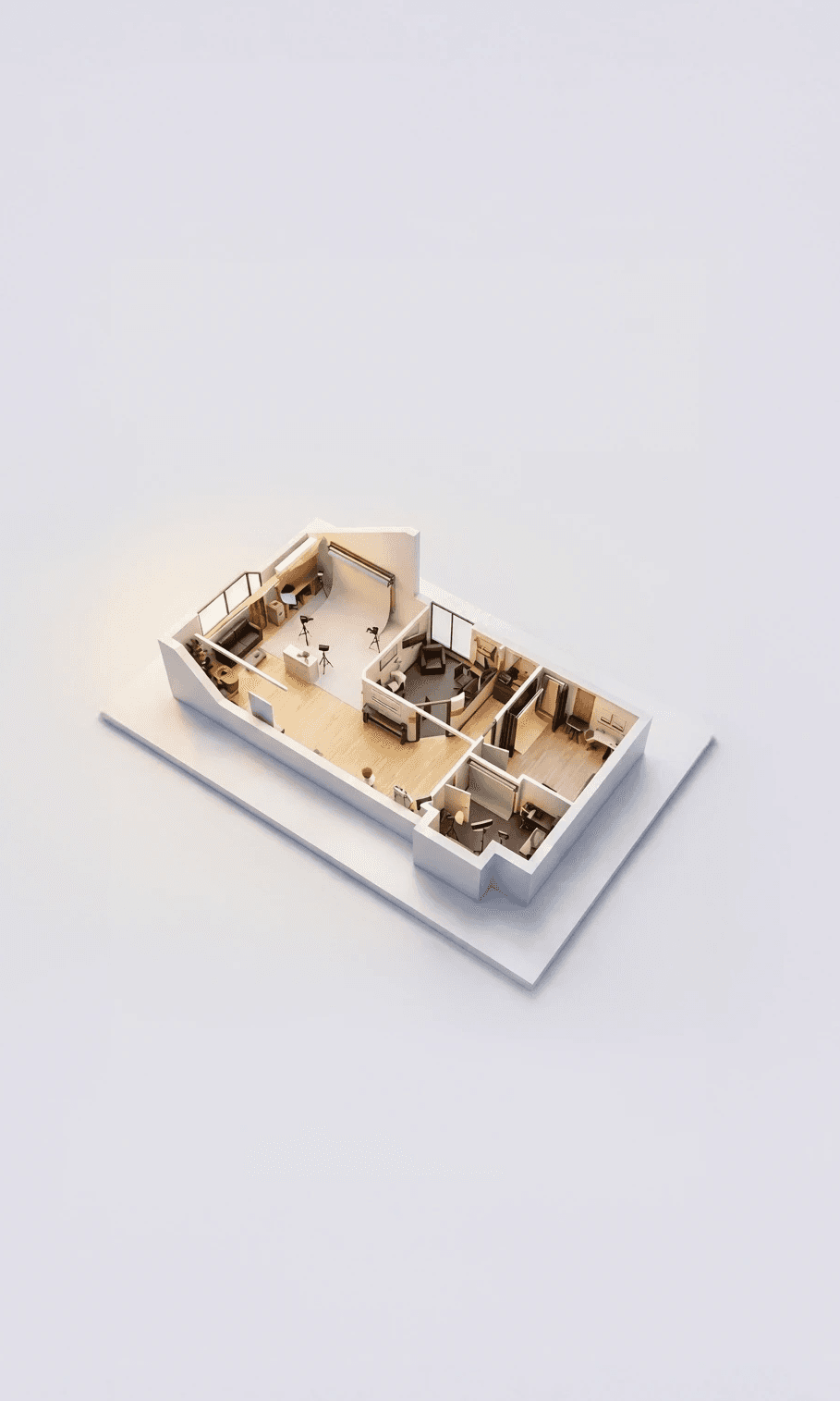 3D dollhouse of photography studio