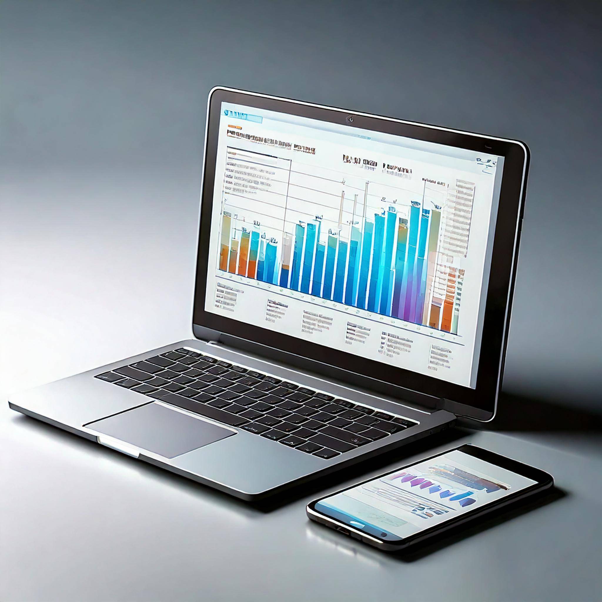 Diagramm auf dem Bildschirm eines Laptops.