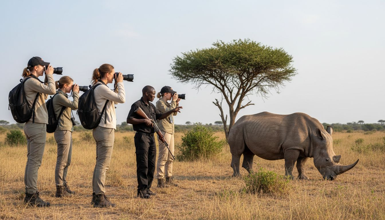 safari a pie rinoceronte