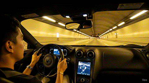 Rear view of black car