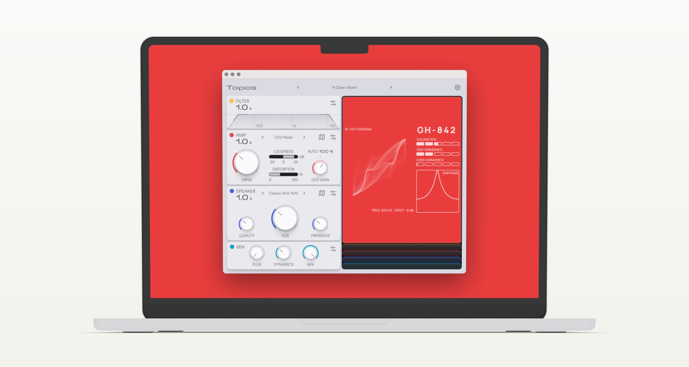 A MacBook showcasing Topos, an audio plug-in from Forever 89.