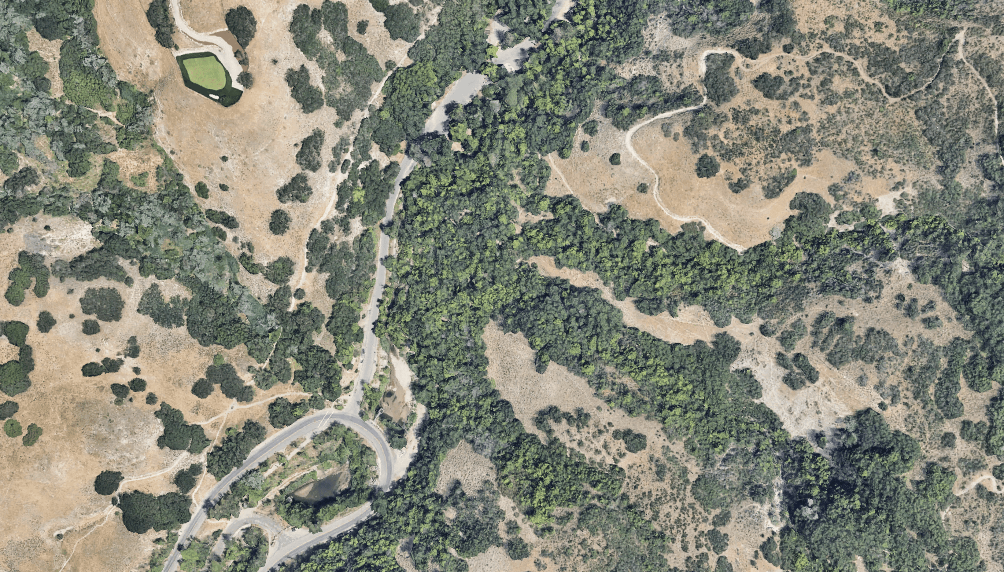 Satellite view of the City Creek Canyon trailhead area in Salt Lake City Utah.