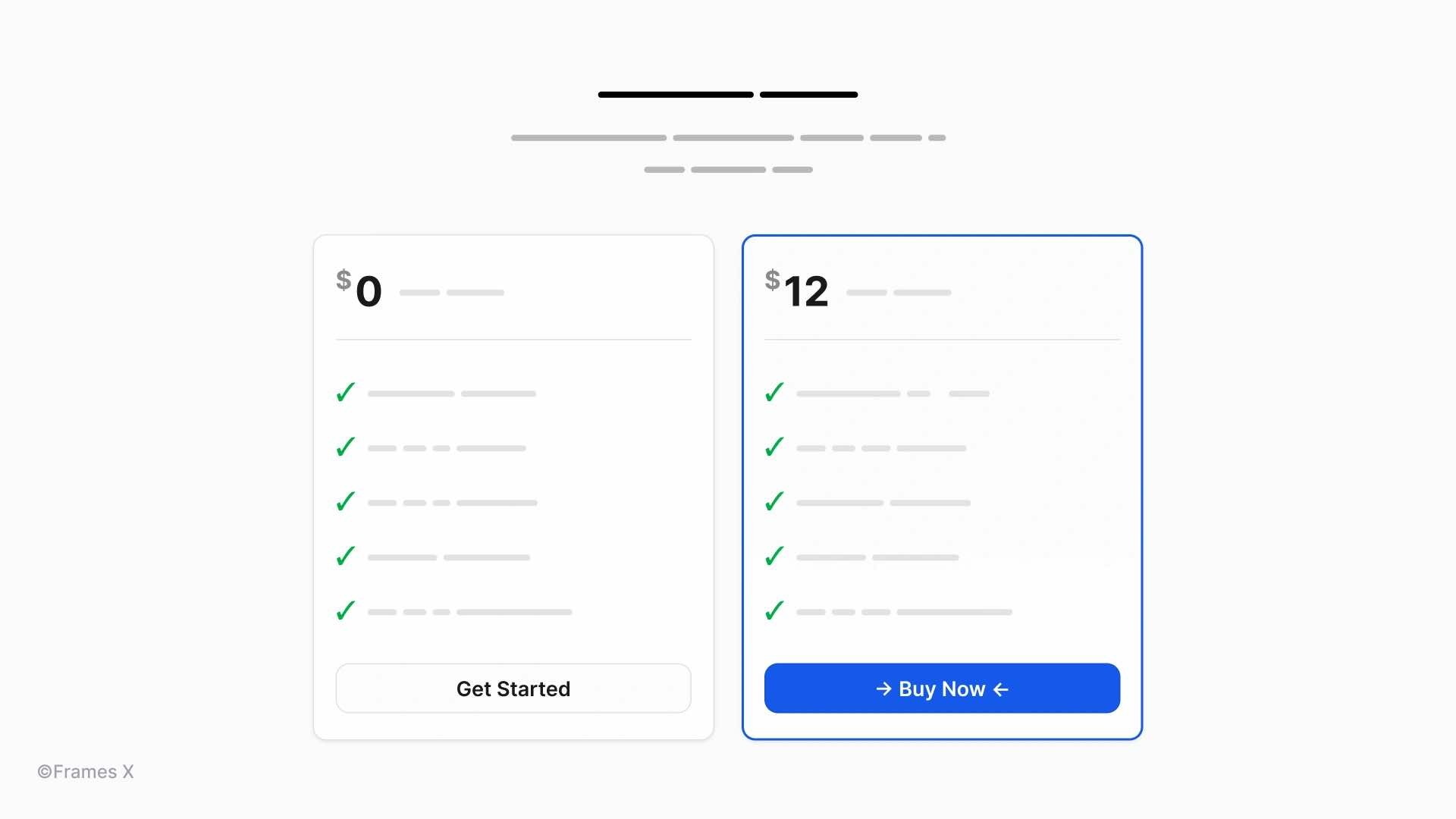 Pricing Table UI Component with Unicode Symbols