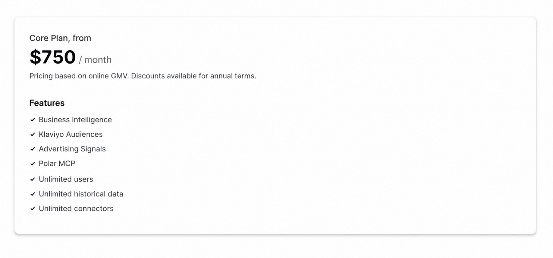 Polar Analytics Pricing Shopify