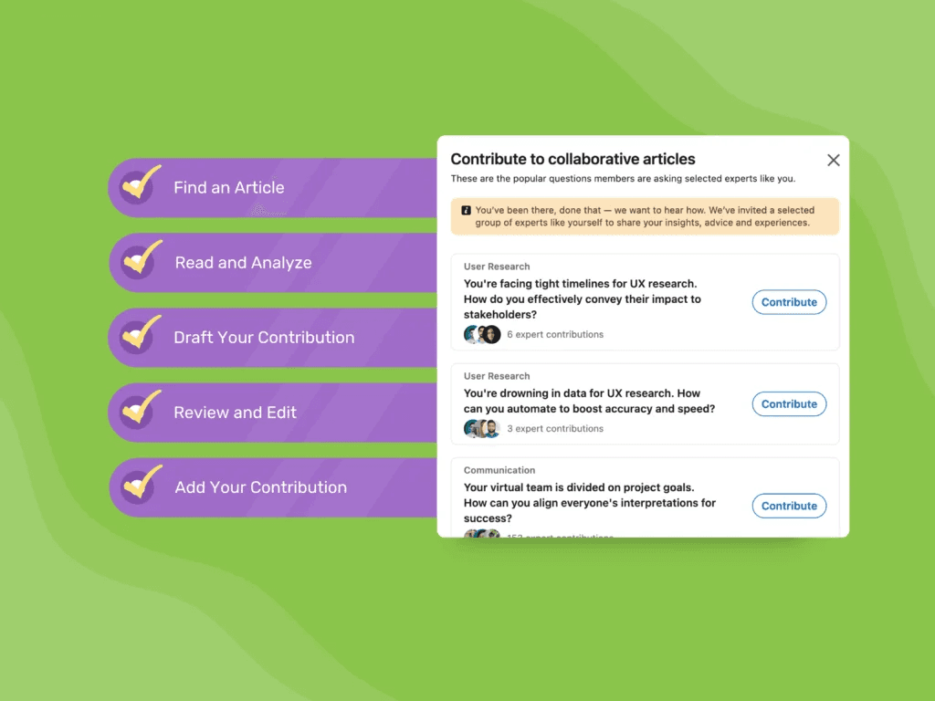 How to Contribute to LinkedIn Collaborative Articles