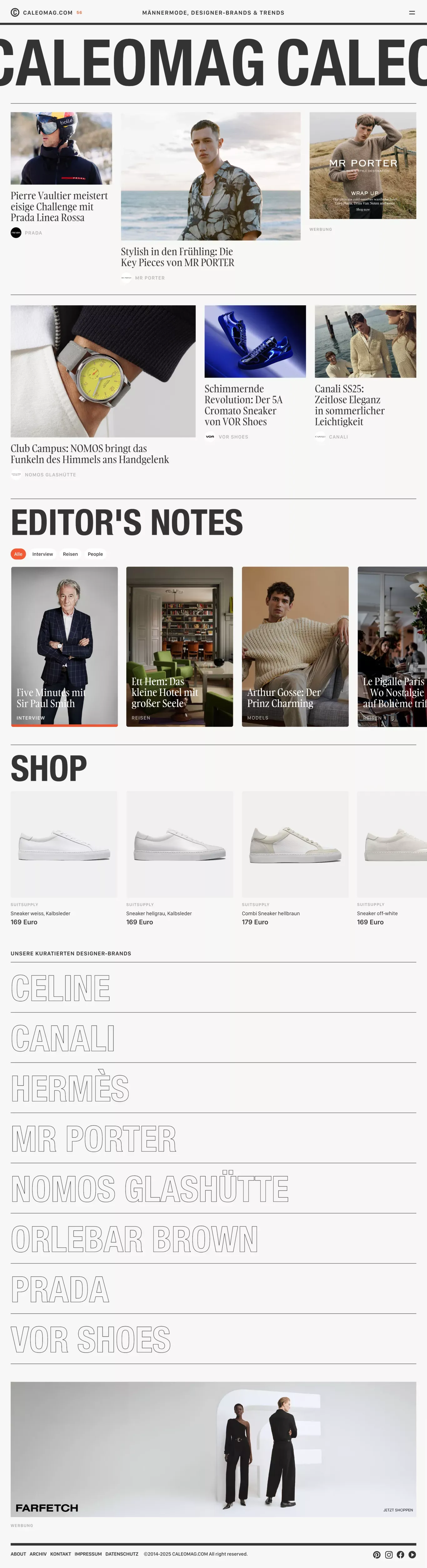 CALEOMAG.COM ecommerce page screenshot showcasing Ecommerce and Fashion design