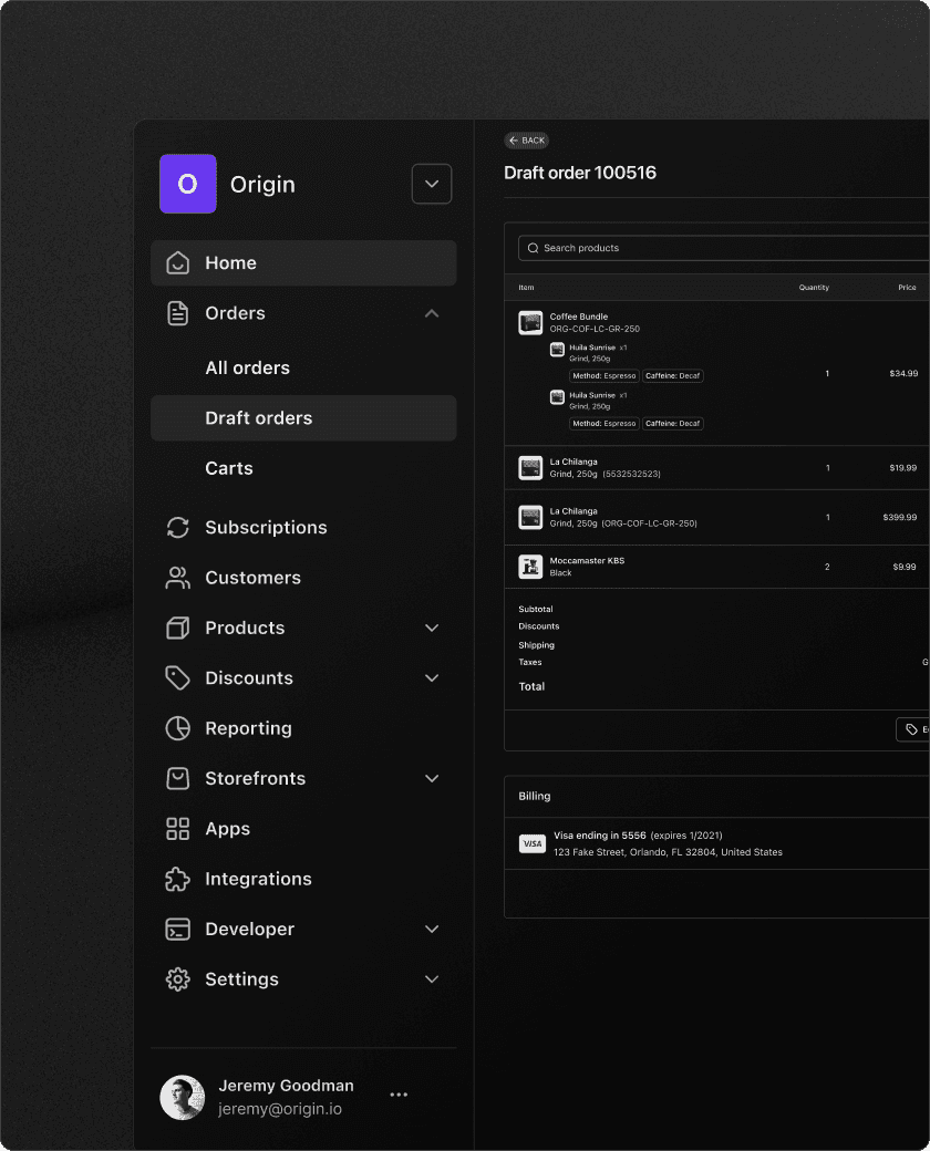 Orders, returns & subscriptions