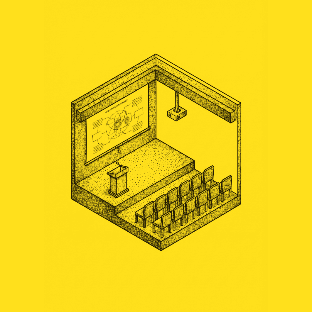 Graphic of a lego figure holding a keynote