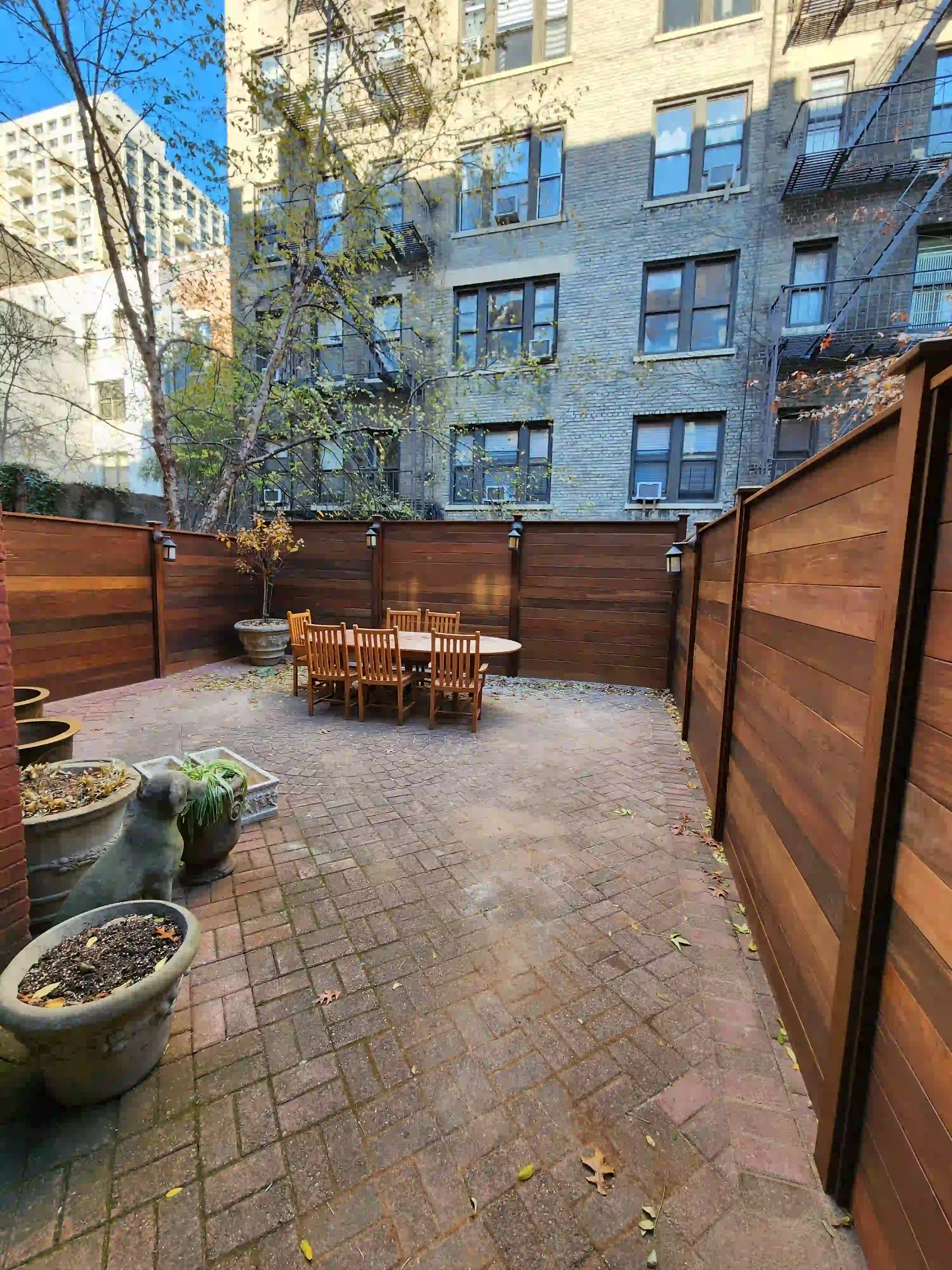 Ipe fencing installed by Jewel Construction Company in Upper West Side, NYC 