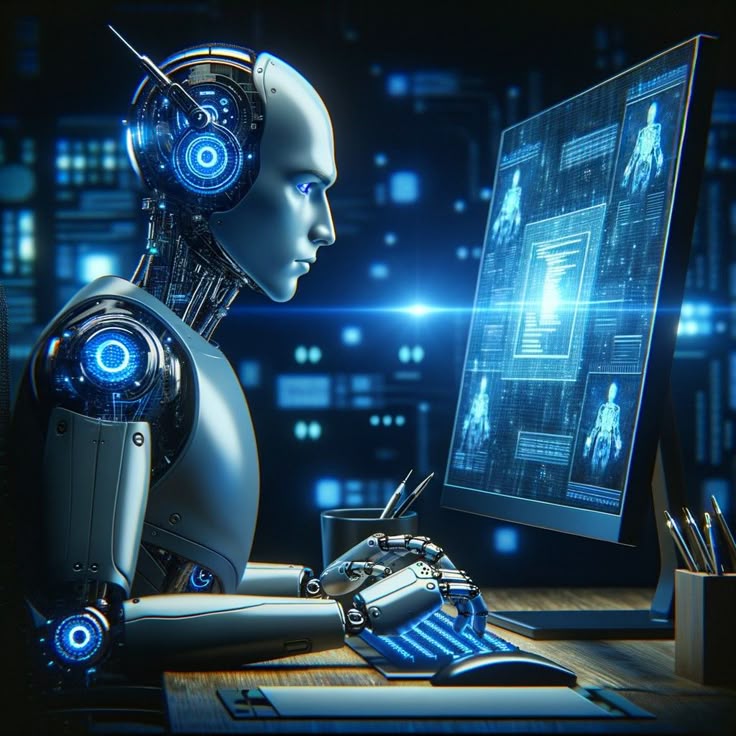 رجل الي يستخدم الكمبيوتر الشخصي سطح المكتب, رجل الي, ذكاء اصطناعي