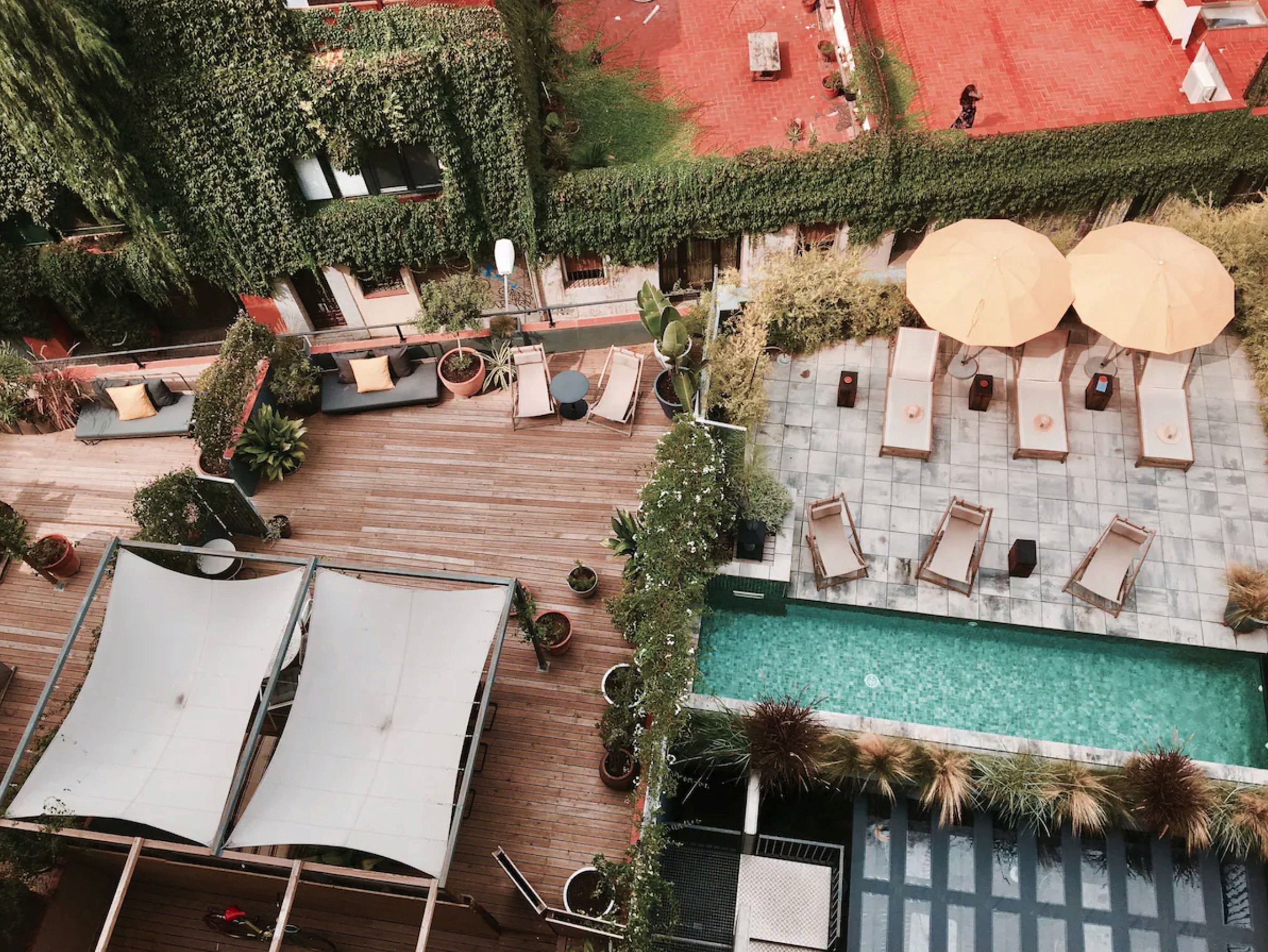 Courtyard pool at Hotel Brummell in Barcelona