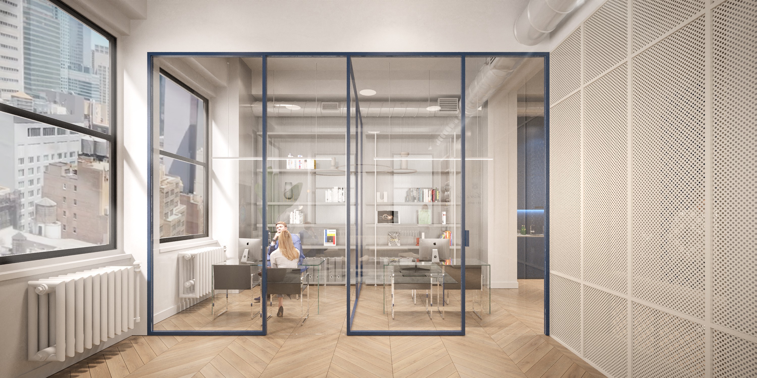 Interior design office H.Moser glass partition wall