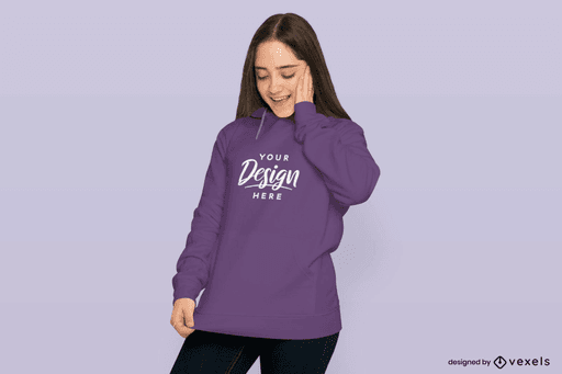 teenager with hoodie mockup