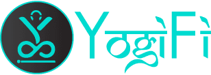 YogiFi logo with a teal icon and text on a black background.