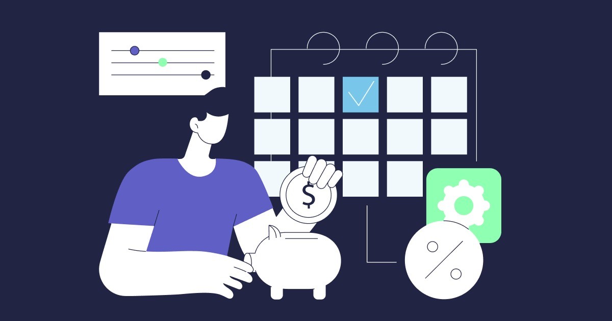 Male putting money in a piggy bank