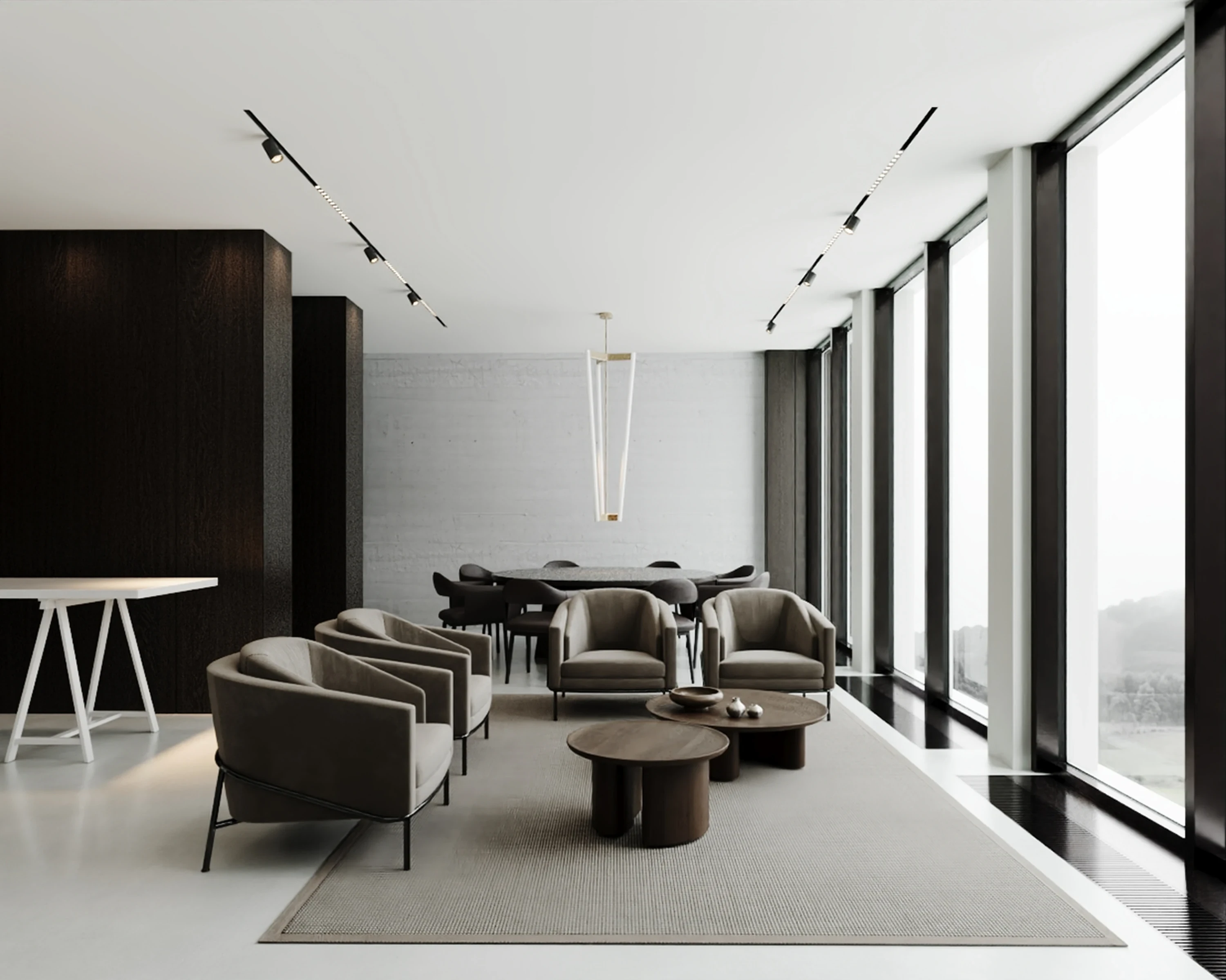 Détail — poignée intégrée sur façade de meuble.