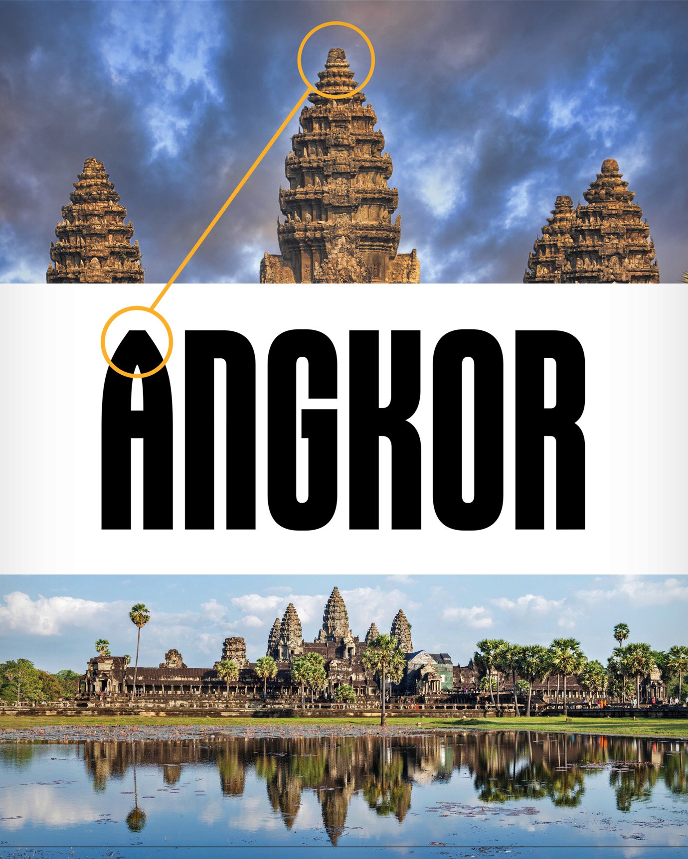Angkor wordmark and an image of Angkor Wat