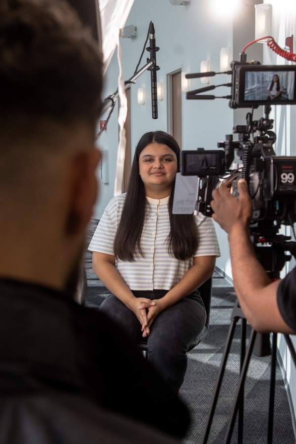 Film crew setup on scene.